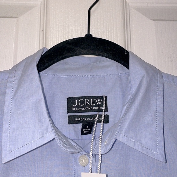 NWT J.Crew Garçon Classic Shirt in Cotton Poplin in Blue Eoe - Picture 6 of 10